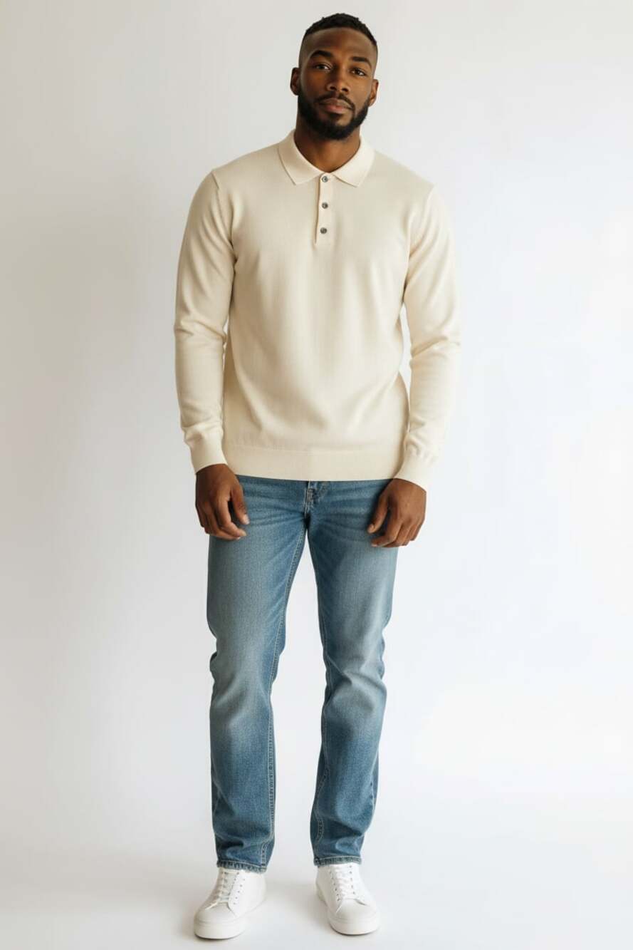 Jos. A. Bank Signature Collection Men's XL Merino Wool Long Sleeve Polo Sweater